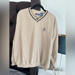 PGA Tour Men's Tan V-Neck Windbreaker
